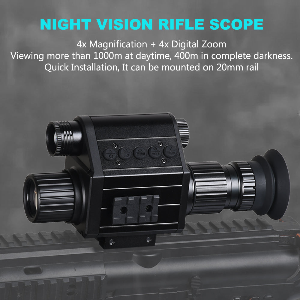 Digital Night Vision Riflescope 940nm IR Scope Sight Monocular 5X Zoom HD 1080P Video Photo 300m