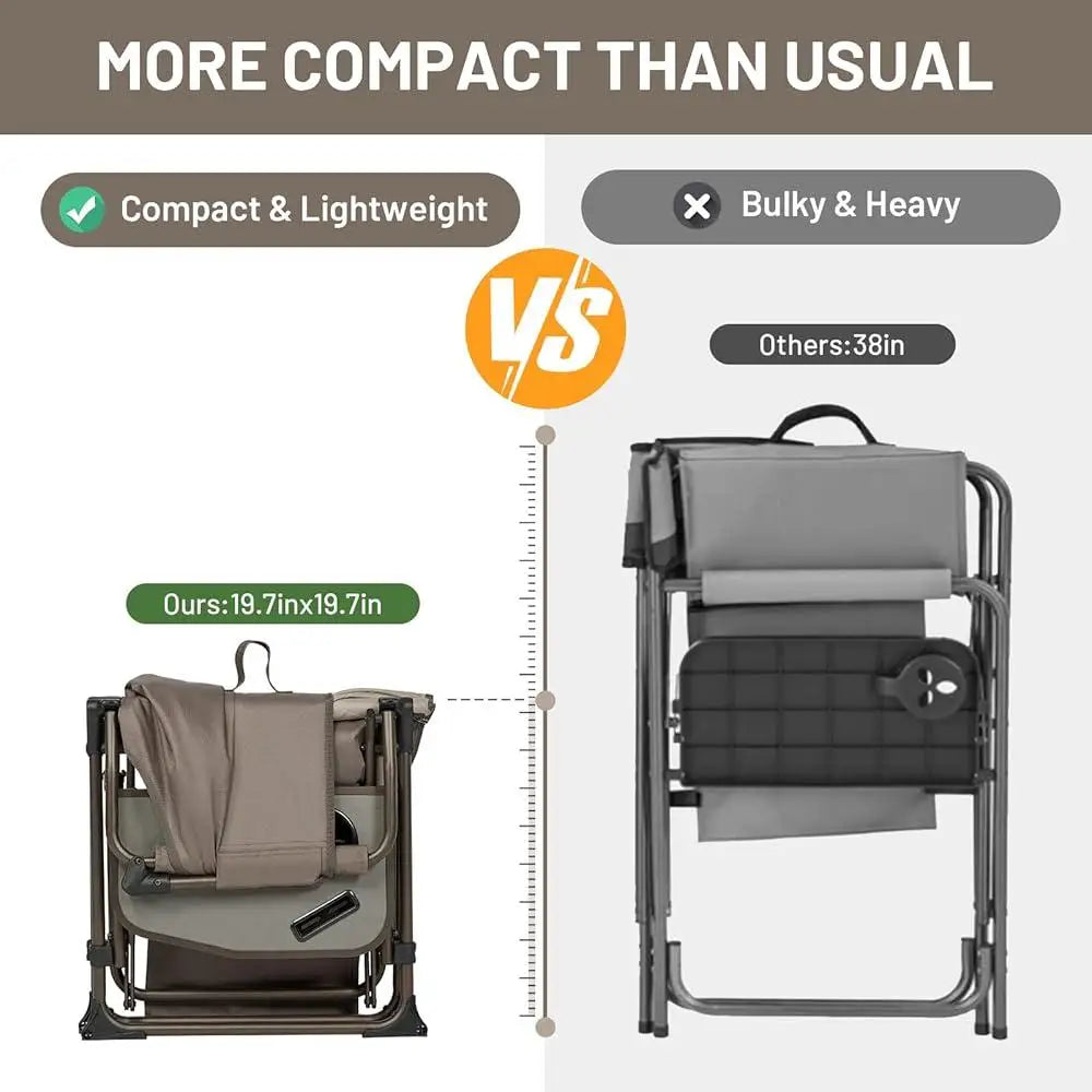 Compact Foldable Camping Chair with Side Pocket Heavy Duty Directors Chair Outdoor Activities