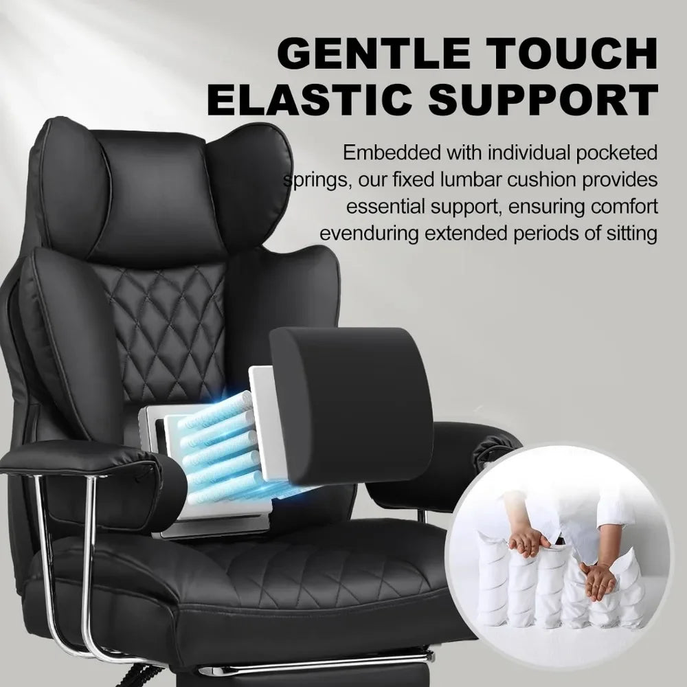 Gaming Chair,Office Chair with Pocket Spring Lumbar Support, Ergonomic Comfortable Wide Office Desk