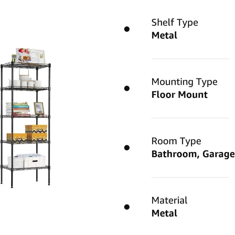 Storage Shelves 2100Lbs Capacity, 6-Shelf on Casters 48" L×18" W×72" H Commercial Wire Shelving Unit