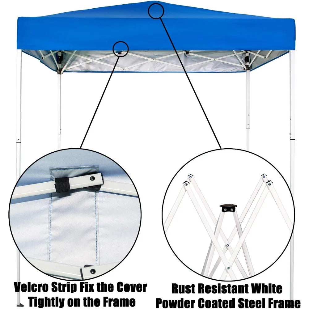 6x4 Ft Pop-Up Canopy Tent Outdoor Portable Instant Shelter Folding Canopy with Carry Bag(Royal Blue)