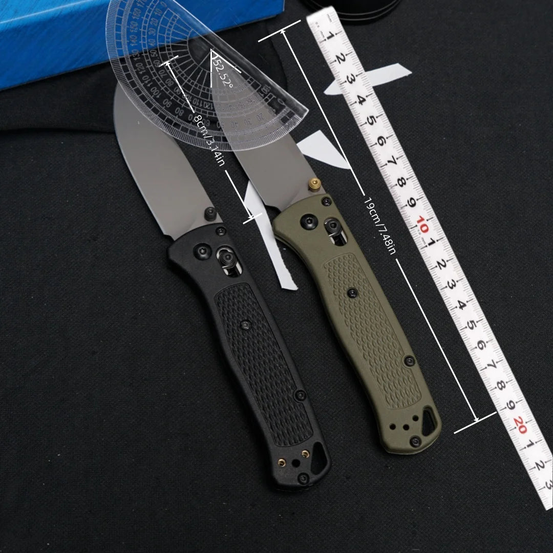 535 Outdoor Folding Knife (Military Green Grey Blade), Fiberglass Handle, Fishing, Hiking, Survival