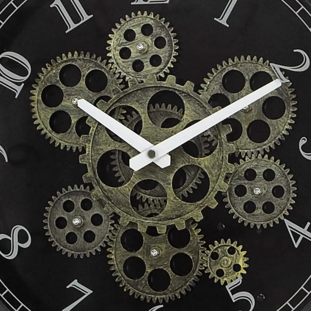 Vintage 15 Steampunk Metal Gear Wall Clock - Rustic Industrial Style