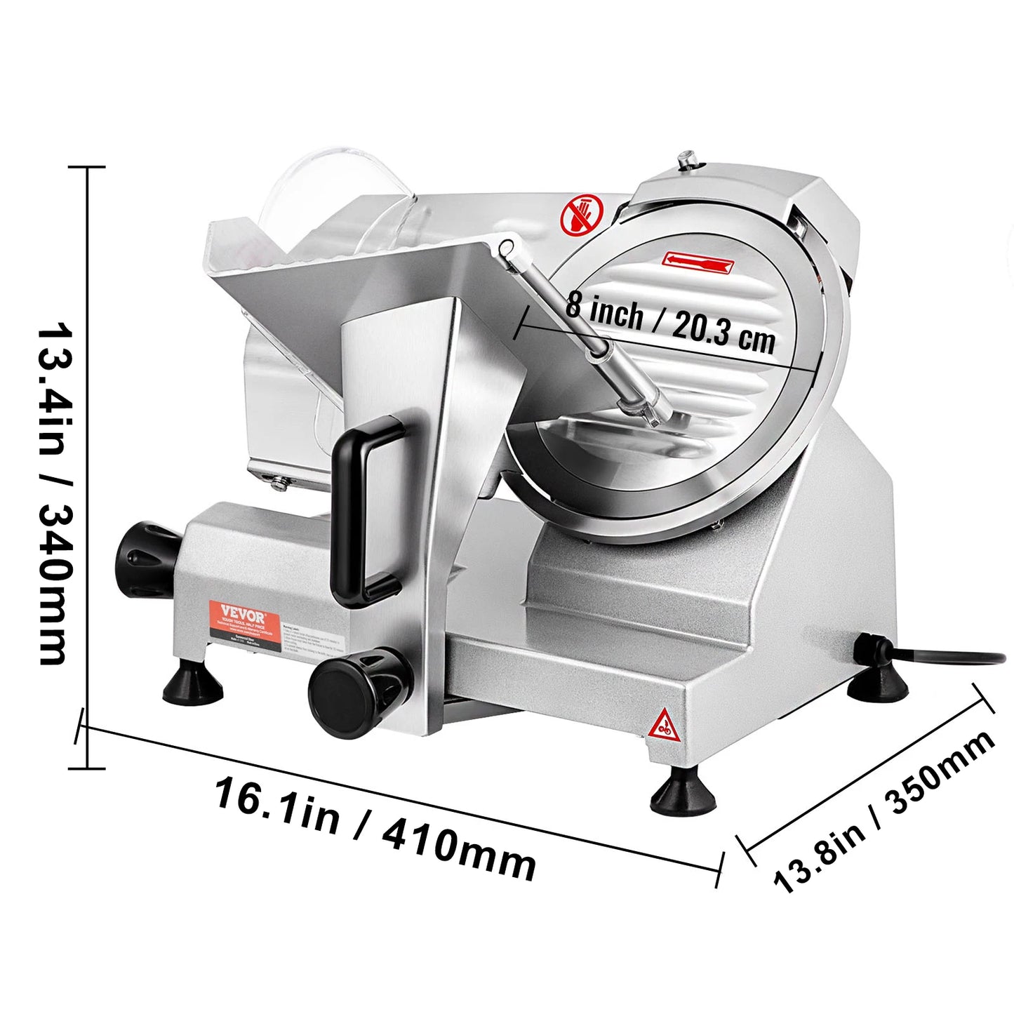 SucceBuy Meat Slicer 8/10inch Carbon Steel Blade Electric Deli Food Slicer Adjustable/Commercial