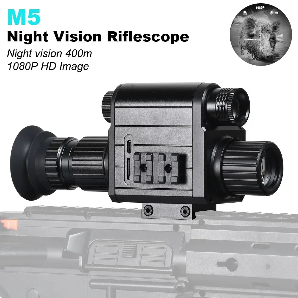 M5 Digital Riflescope Night Vision Scope Sight Infrared Monocular 1080P Video Photo Recording
