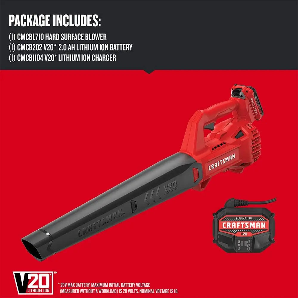 20V MAX Cordless Leaf Blower Kit with Battery Charger Included CMCBL710D1 Red/ CRAFTSMAN