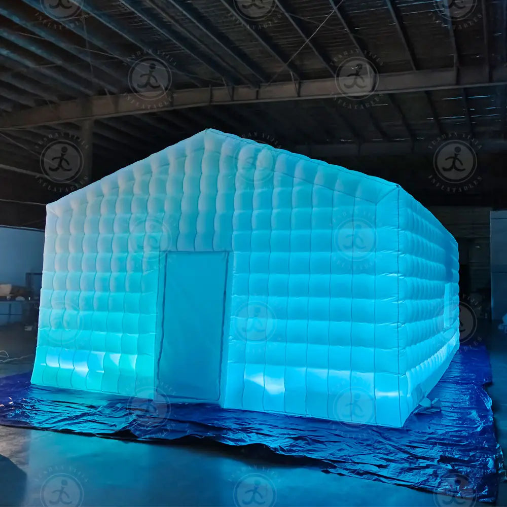 Portable Large LED Inflatable Air Cube Tent House w/Blower Inflatable Lighting Tent/Party Event