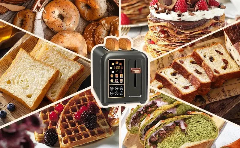 Toaster 2 Slice, Stainless Toaster LCD Display & Touch Button, 50% Faster Speed, 1.4'' Wide Slots