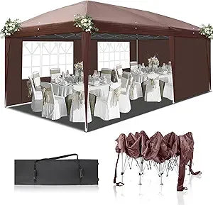 10x20ft Ez Pop Up Canopy, Portable Instant Canopy Tent/4 SideWalls, Party, Wedding