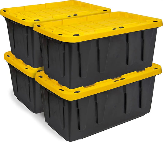 17-Gallon Heavy Duty Tough Storage (12.5”Hx18”Wx26.9”D),Weather-Resistant [4 Pack]