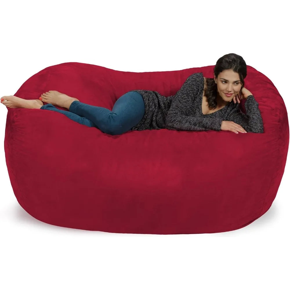 Chill Sack Bean Bag Chair Cinnabar: Huge 6' Memory Foam Furniture Bag and Large Lounger