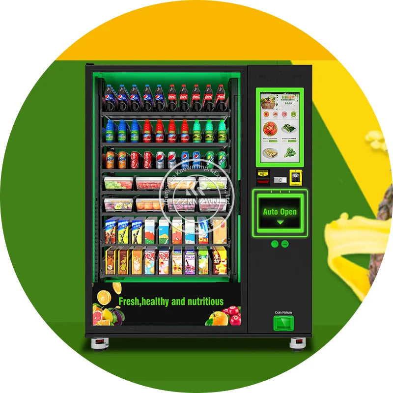 Smart Vending Machine Large Touch Screen/Cold Drink Automatic Drinks Snack Combo Vending Machine