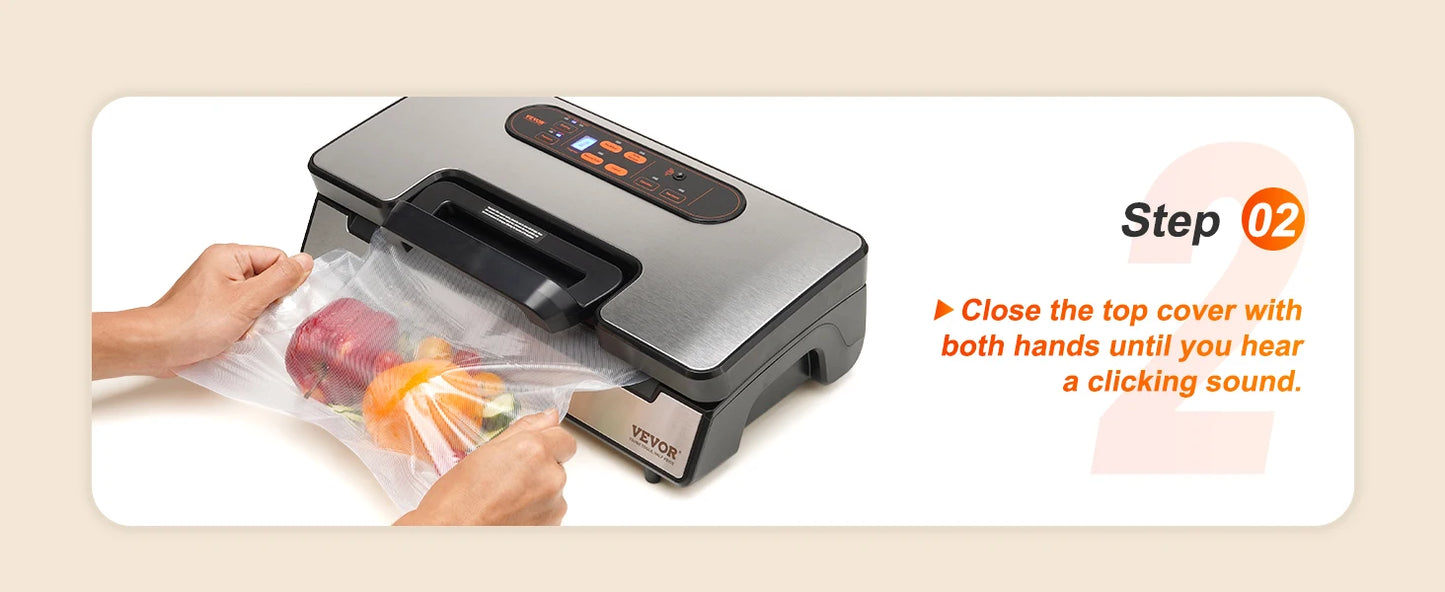 Food Vacuum Sealer 95Kpa 350W Powerful Dual Pump/Dual Sealing, Dry and Moist Food Sealing Machine