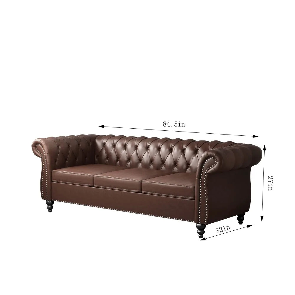 2024 New Large Sofa, Modern 3 Seater Couch Furniture, Sofa Classic Tufted Settee Sofa Tufted Back