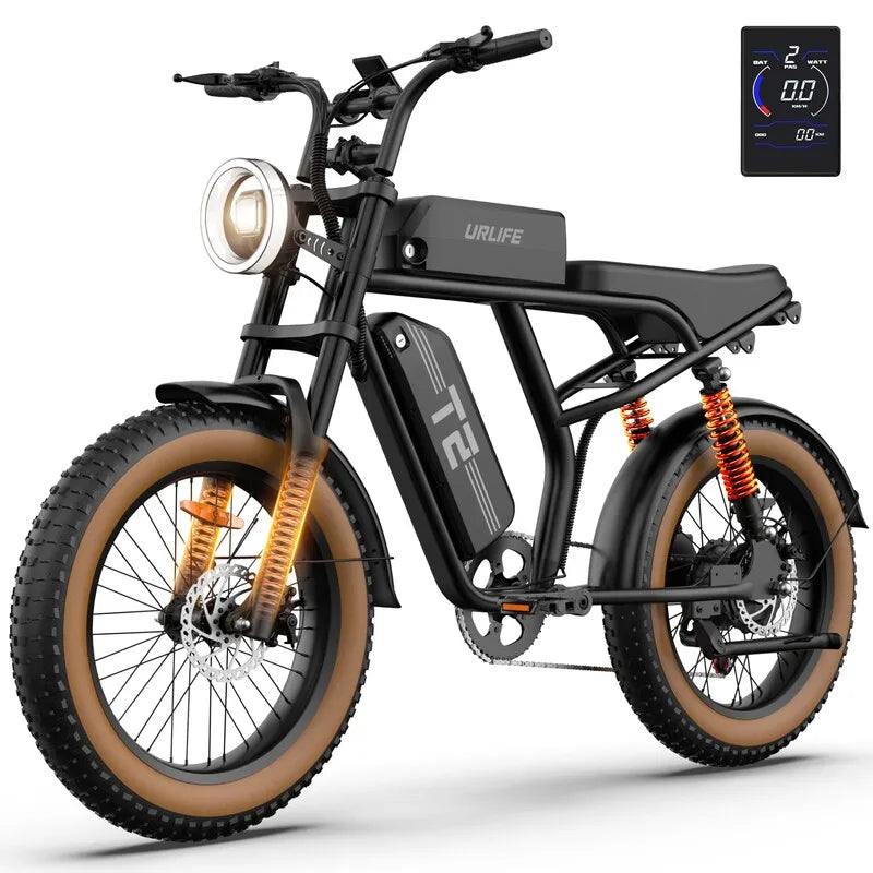 Peak 1500W Electric Mountain Bike w/48V 15.6Ah Removable Battery/28MPH 100 Mile Range, 20" X 4" Tire