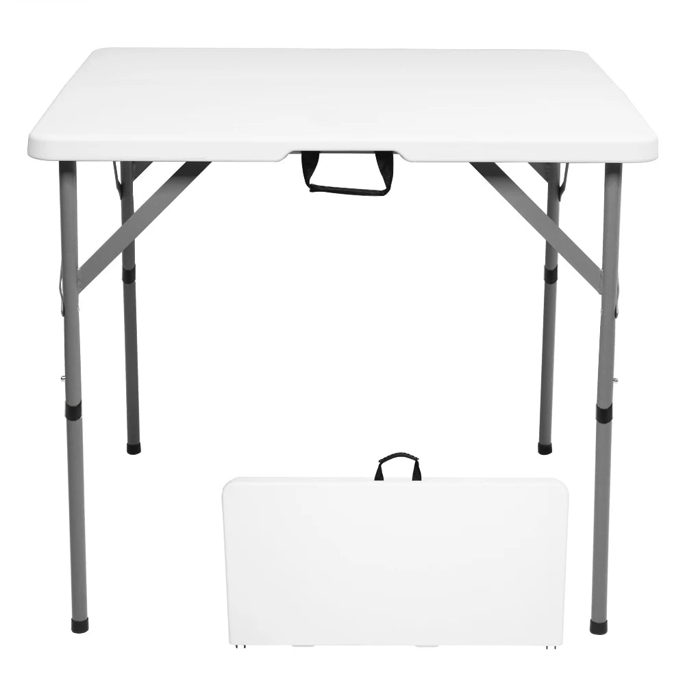 34 inch blow molded foldable square table portable square table, suitable for gardens and camping