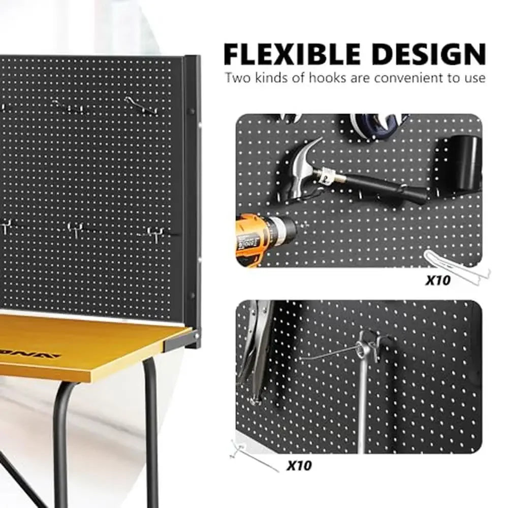 Workbench Tool Storage Table Pegboard Organizer Hanging Accessories Heavy Duty Wood Bench