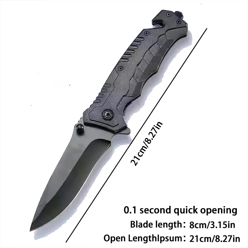 Multi functional outdoor camping knife with safety lock, foldable blade/sharp pocket tactical knife