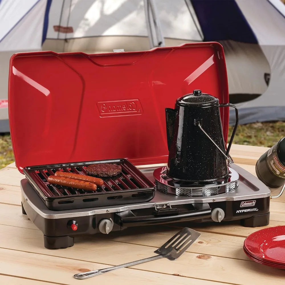 Hyperflame Fyresergeant 2 Burner 3-IN-1 Propane Stove , Red