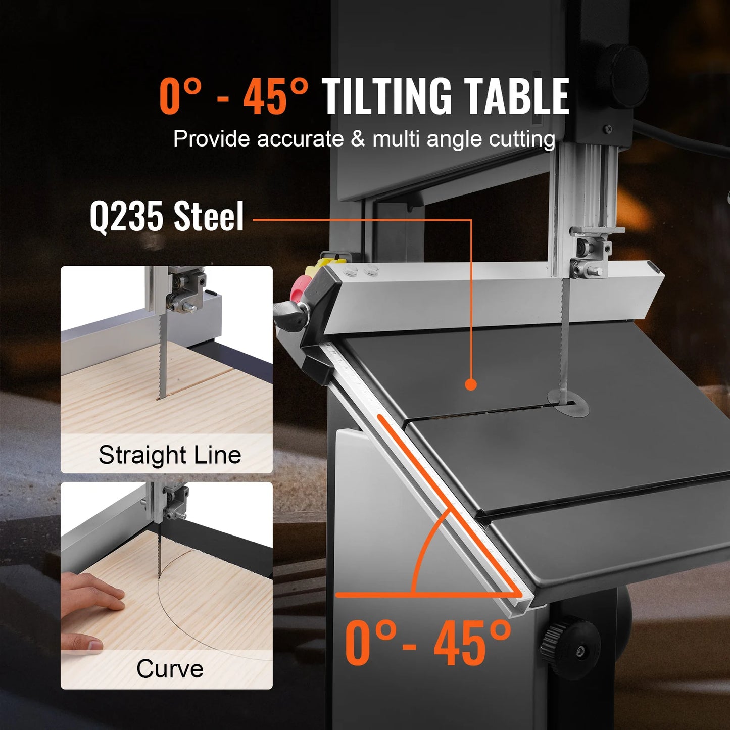 VEVOR 10/14Inch Band Saw 2-Speed Continuously Viable Benchtop Bandsaw with Optimized Work Light