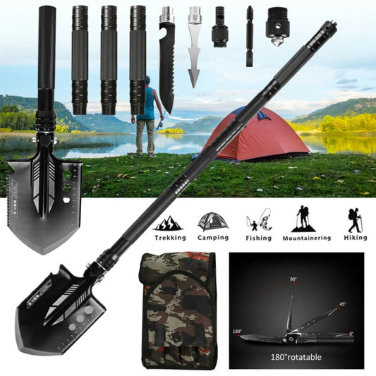 Folding Survival Shovel Set Tactical Military Spade Camping Hunting Self Defense Multi Tool Car Snow