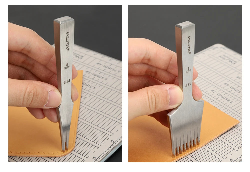 WUTA 1pc High Quality Sharp Leather Chisel French Style Pricking Iron /Polish-2.7/3.0/3.38/3.85mm