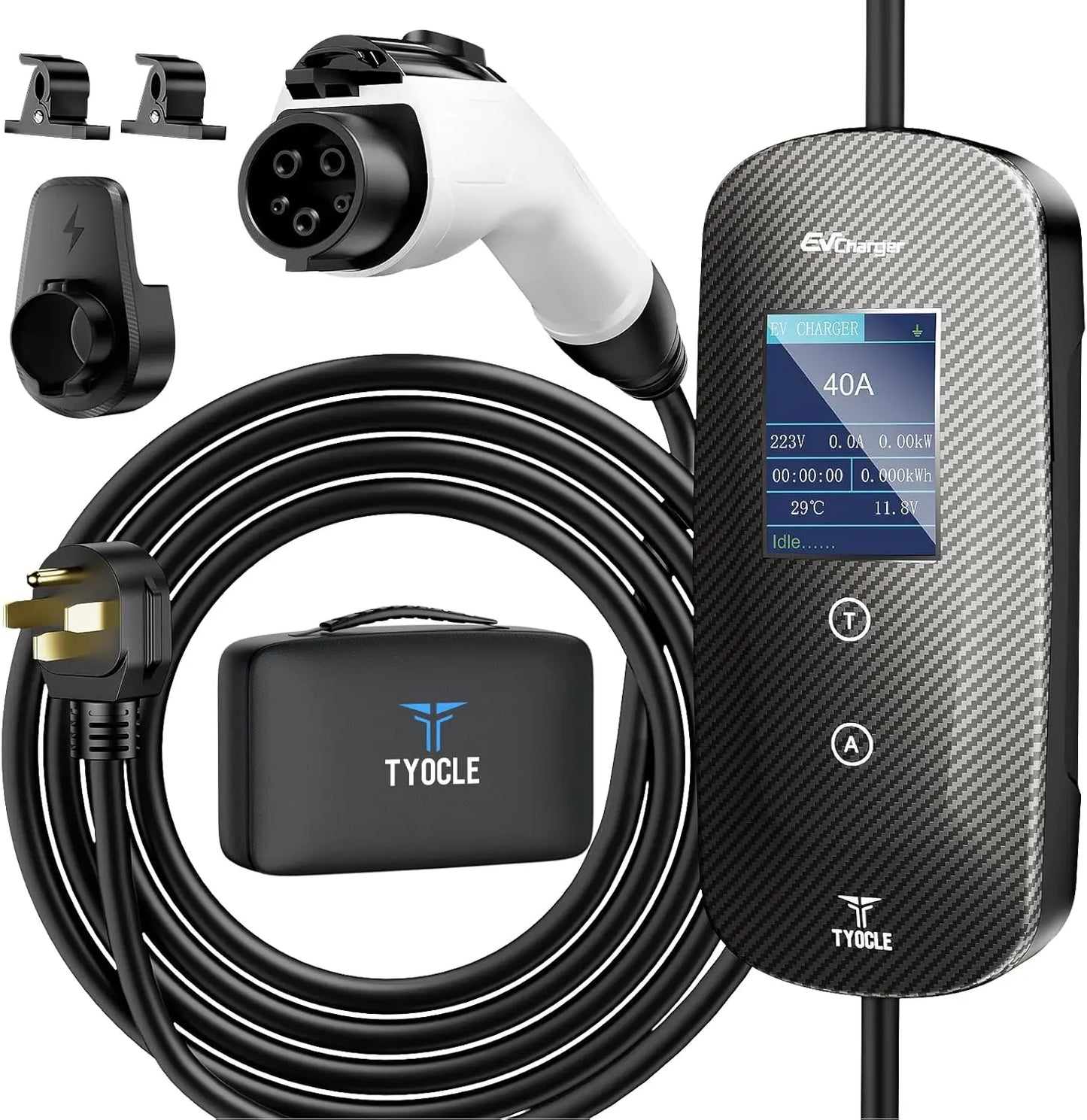2025 New Portable Level 2 EV Charger (40Amp,240V, NEMA 14-50P) with 23 Ft