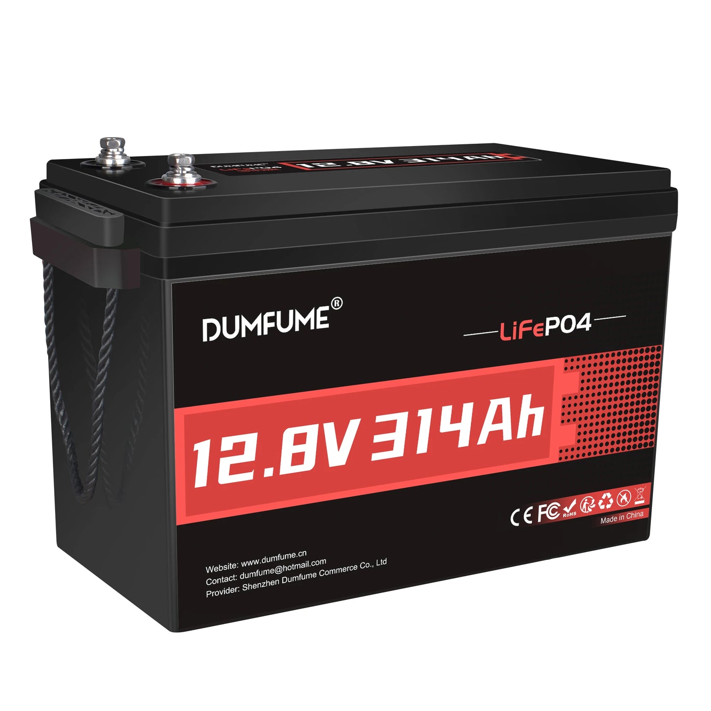 Dumfume 25.6V 100Ah Lifepo4 Lithium Battery 2560w W/100A BMS 12V 600Ah/12V 300Ah/12V 100Ah/36V 100Ah