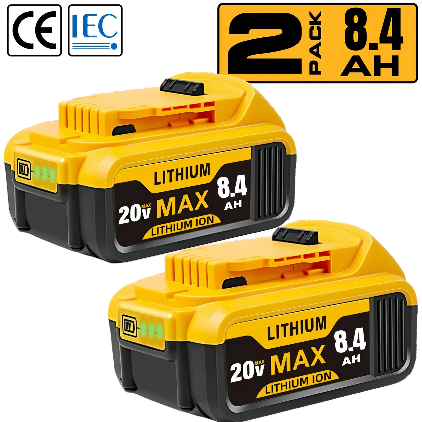 1/2/4 8.4Ah 20V Replacement Lithium-ion Batteries /Dewalt Cordless Power Tool With DCB200