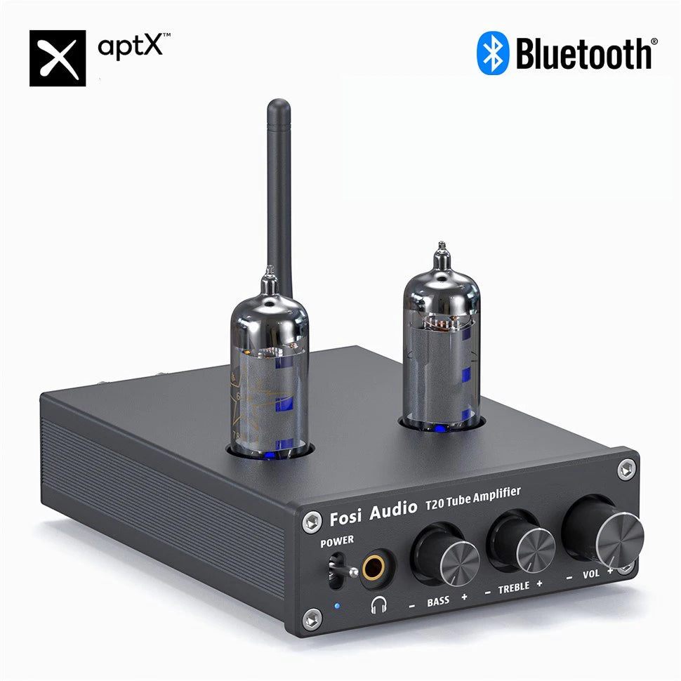 Fosi Audio T20 Bluetooth Vacuum Tube Amplifier AptX HD 50W TPA3116 Amplifier For Home Speakers