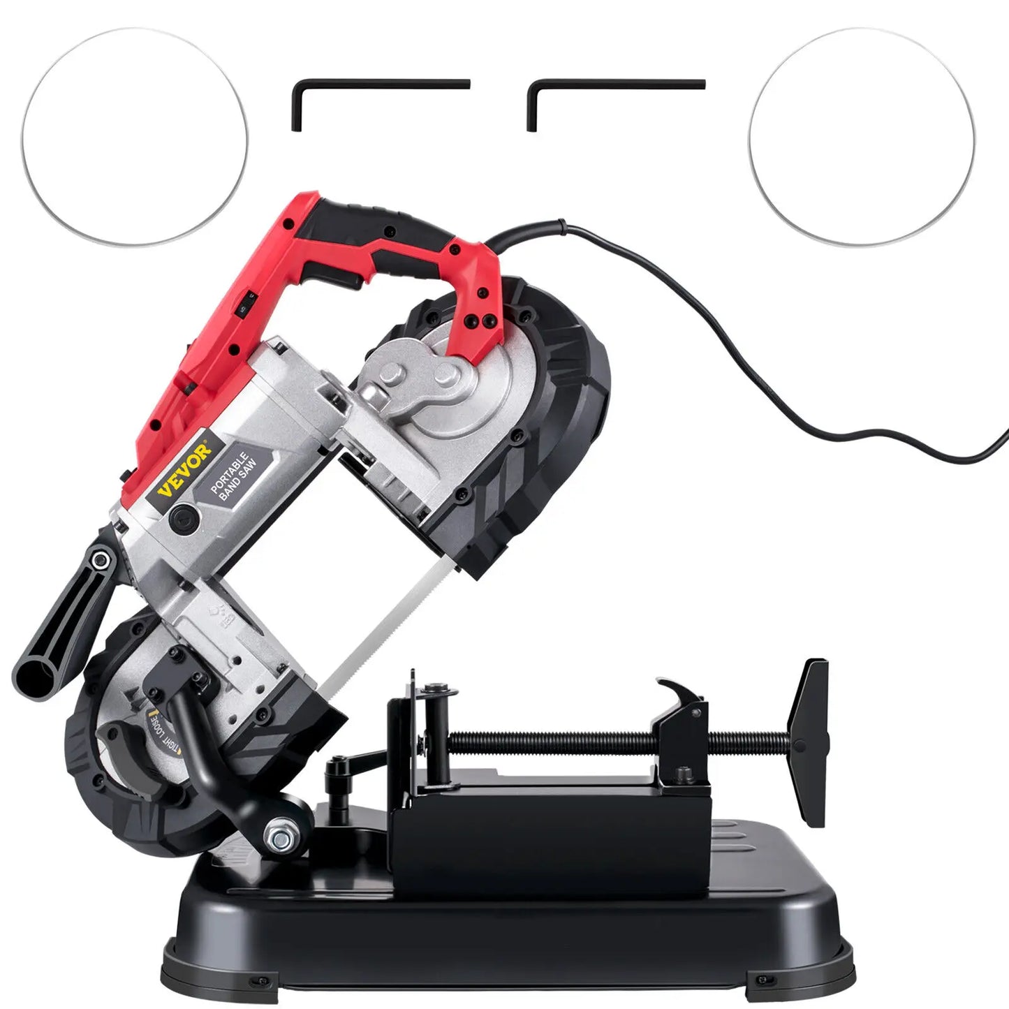 SucceBuy Portable BandSaw 5Inch Cutting Capacity Cordless Variable Speed 10Amp Motor Deep Cut