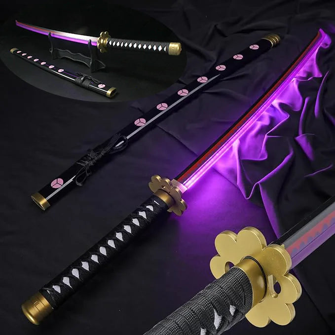 41″ Light Up Roronoa Zoro Swords Katana Japanese Anime Cosplay Samurai Sword Shusui Enma Kitetsu