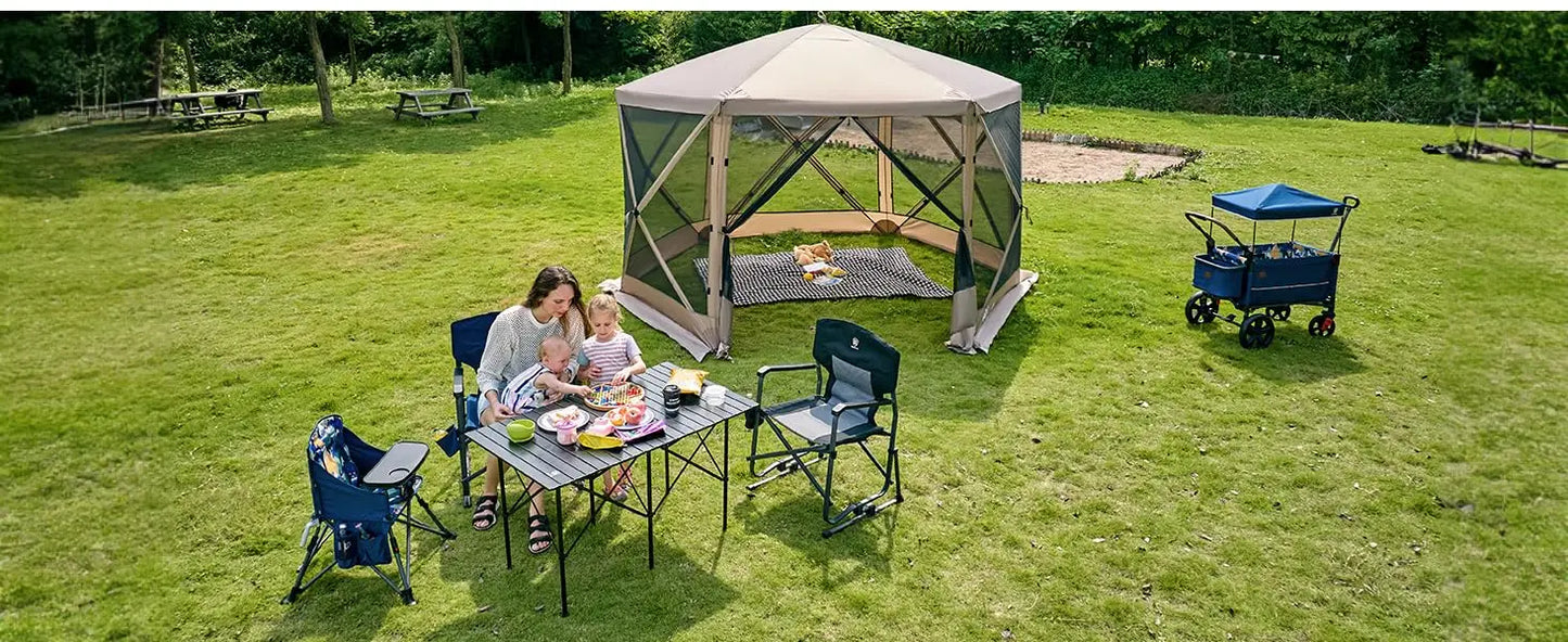 Pop Up Gazebo Screen House Tent for Camping 11.5 ft for 8-10 Person Instant Canopy Shelter