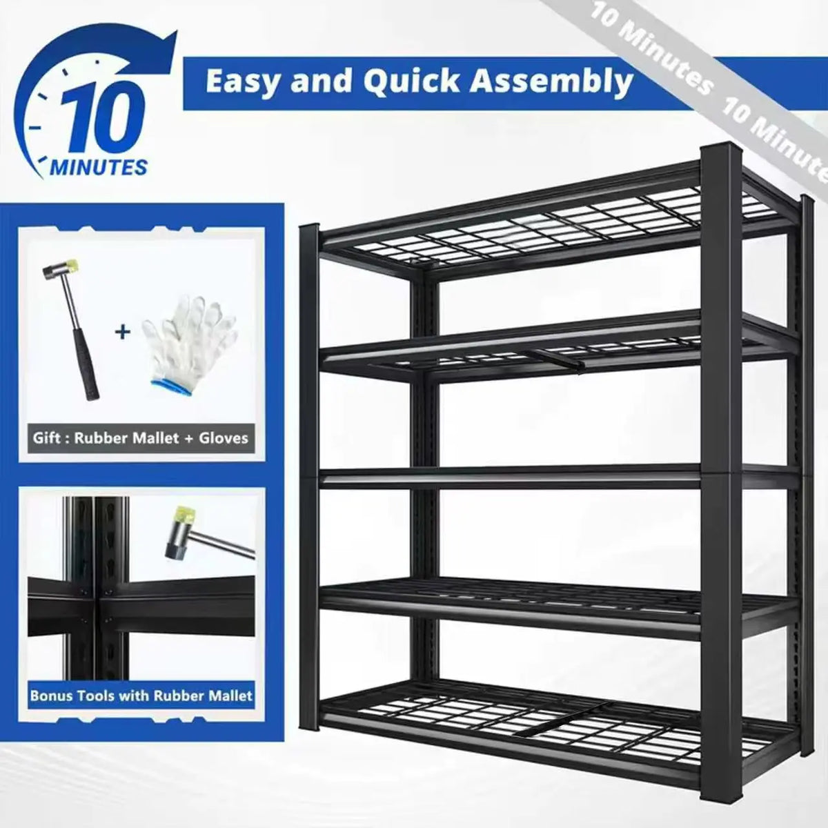 Nnovaroom  72" Adjustable Metal Double Layer Column Shelving, Commercial Grade Utility Rack