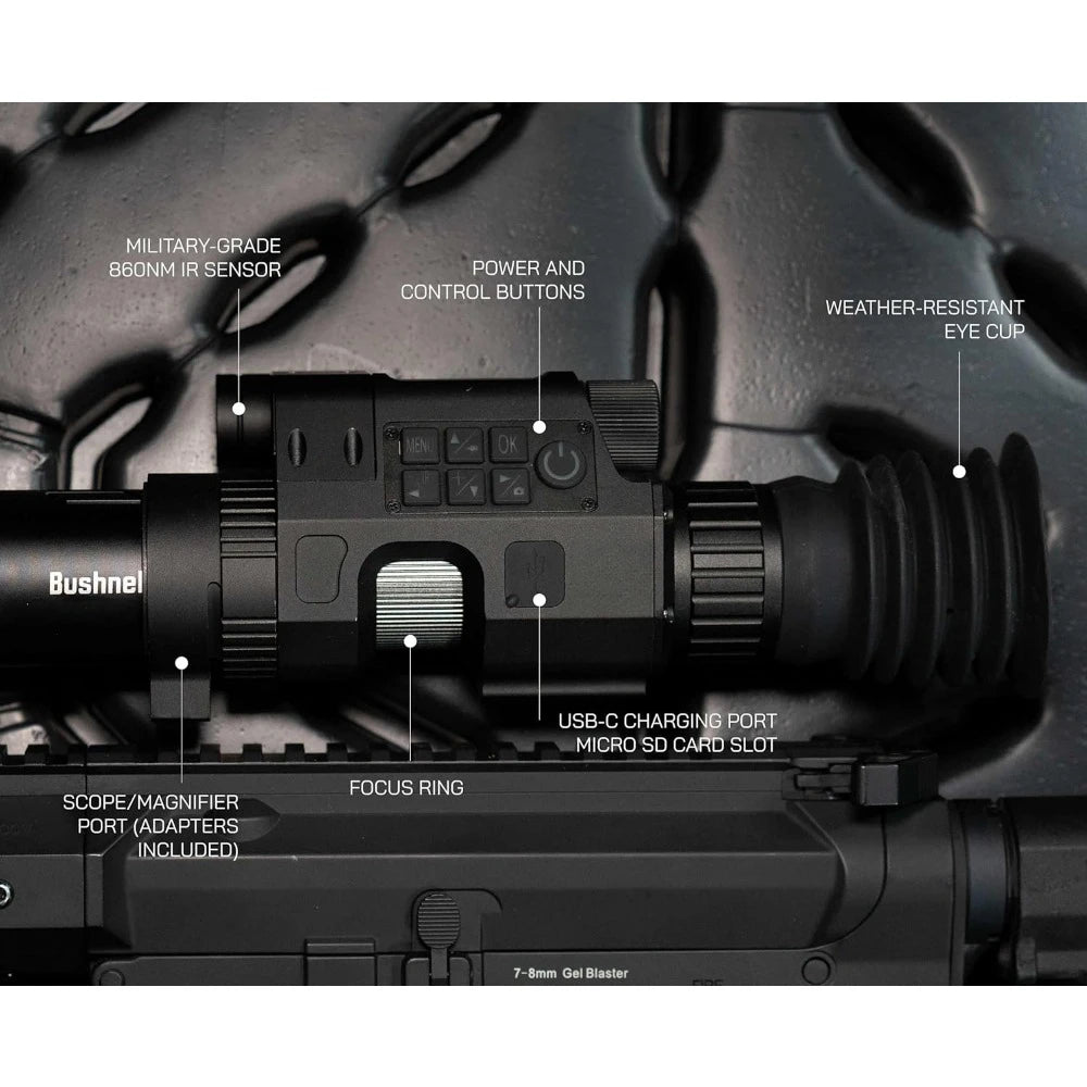 HD Night Vision Scope and Optical Attachment - Can Be Paired to Existing Rifles Scopes or Standalone