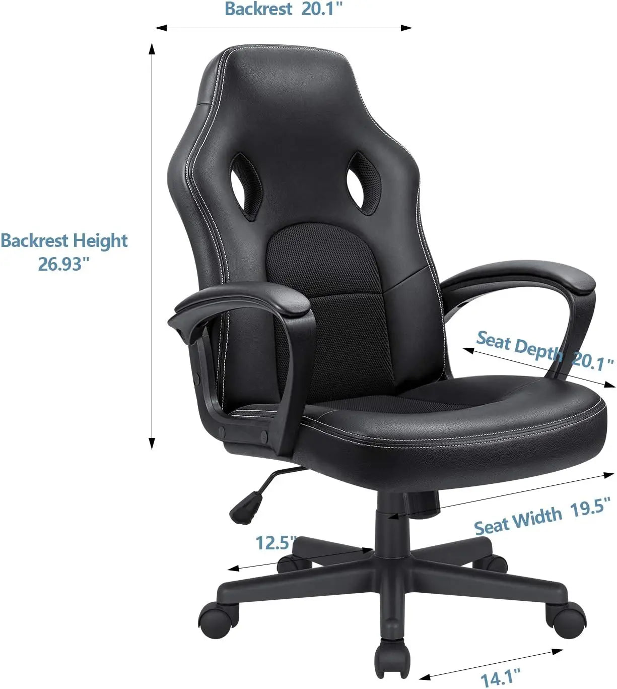 Office Gaming Chair High Back Leather Computer Chairs Ergonomic Height Adjustable Racing Game