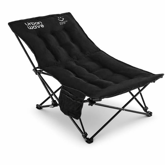 Outdoor folding bed, camping bed with mattress, portable folding bed, 330 Lbs capacity, carry bag