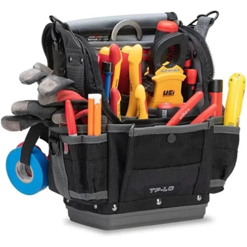 (Compact, Zippered Service Tech Tool Pouch) Lineman's Industrial Professional Tool Bag