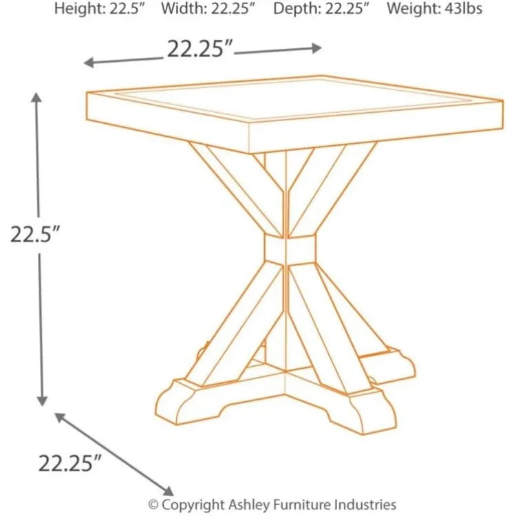 Beachcroft Indoor & Outdoor Square End Table, Beige