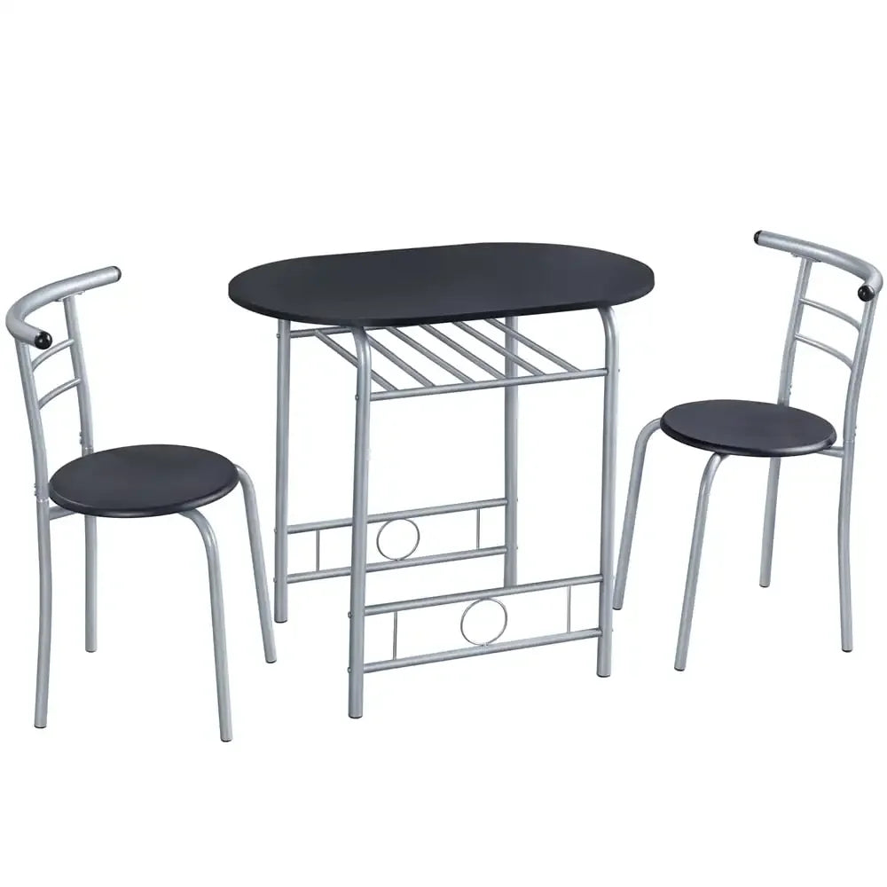 Alden Design Modern Dining Set 3pcs round Table And 2 Chairs Multiple Colors Available