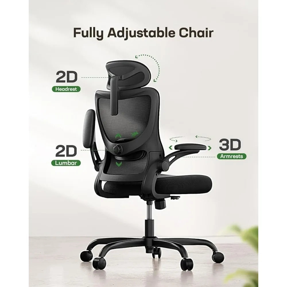 Office Computer Desk Chair w/High Back Mesh and Adjustable Lumbar Support Rolling Swivel Chair