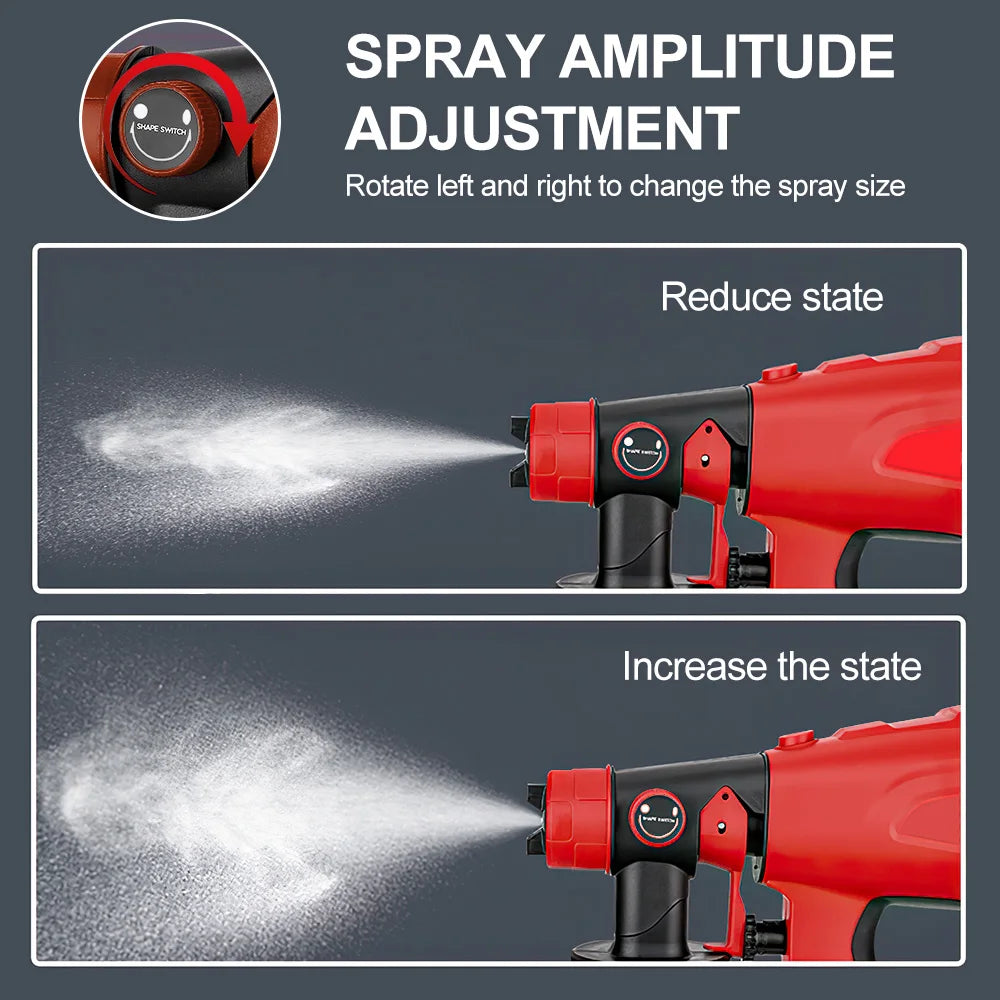 1000ML Cordless Electric Spray Gun Paint Sprayer Auto Airbrush Power Tool/Milwaukee 18V-20V Battery