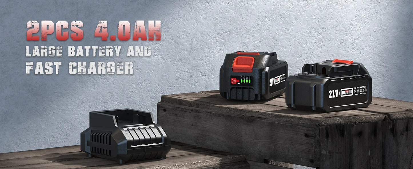 Avhrit Cordless Impact Wrench 1/2, High Torque 700Ft-lbs(950N.m)/2X 4000mAh Battery Fast Charger