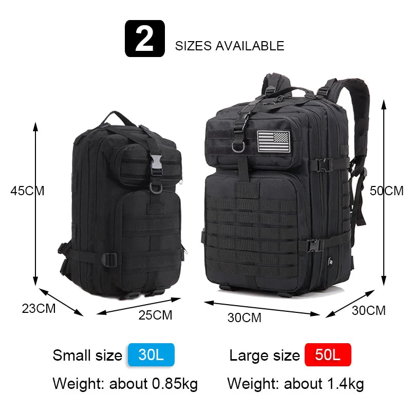 30L/50L Military Tactical Backpack Hiking Hunting Camping Rucksacks 900D Nylon Waterproof Bags