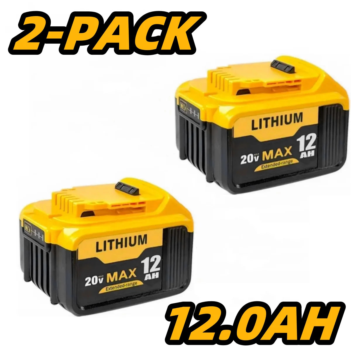 1/2/4PACK 20V 12Ah Replacement For Dewalt 20V Max Tools (DCB201, DCB200, DCB204, DCB206, DCB203)