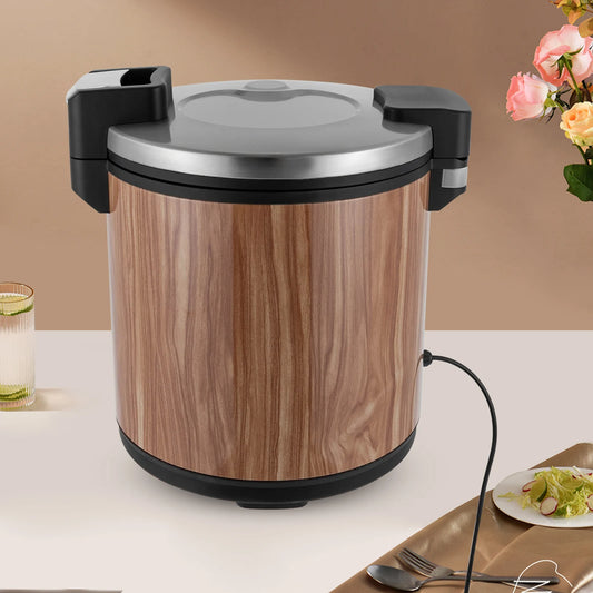 Commercial Electric Food Warmer w/Rice Spoon, 100 Cups Stainless Steel Rice, Heavy Duty 23L/6Gal
