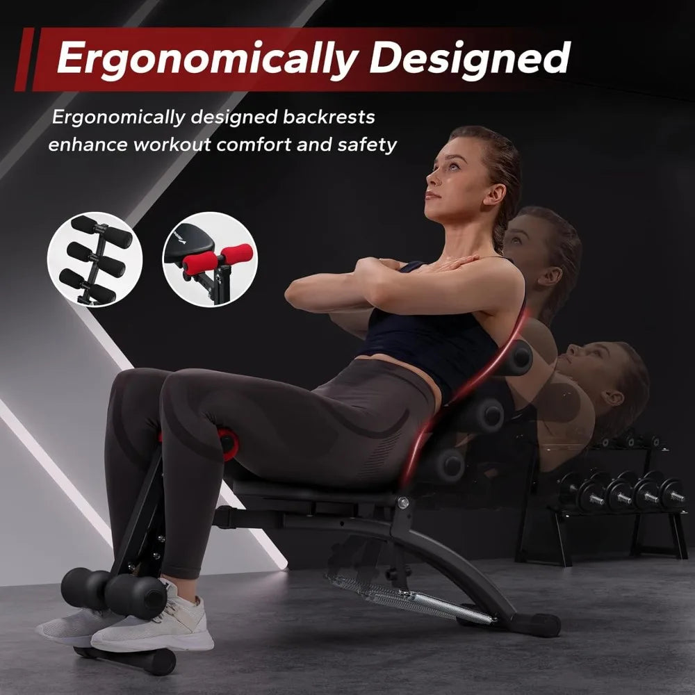 MERACH Multi-Functional Ab Trainer Adjustable Home Gym Workout Bench for Core Strength Training
