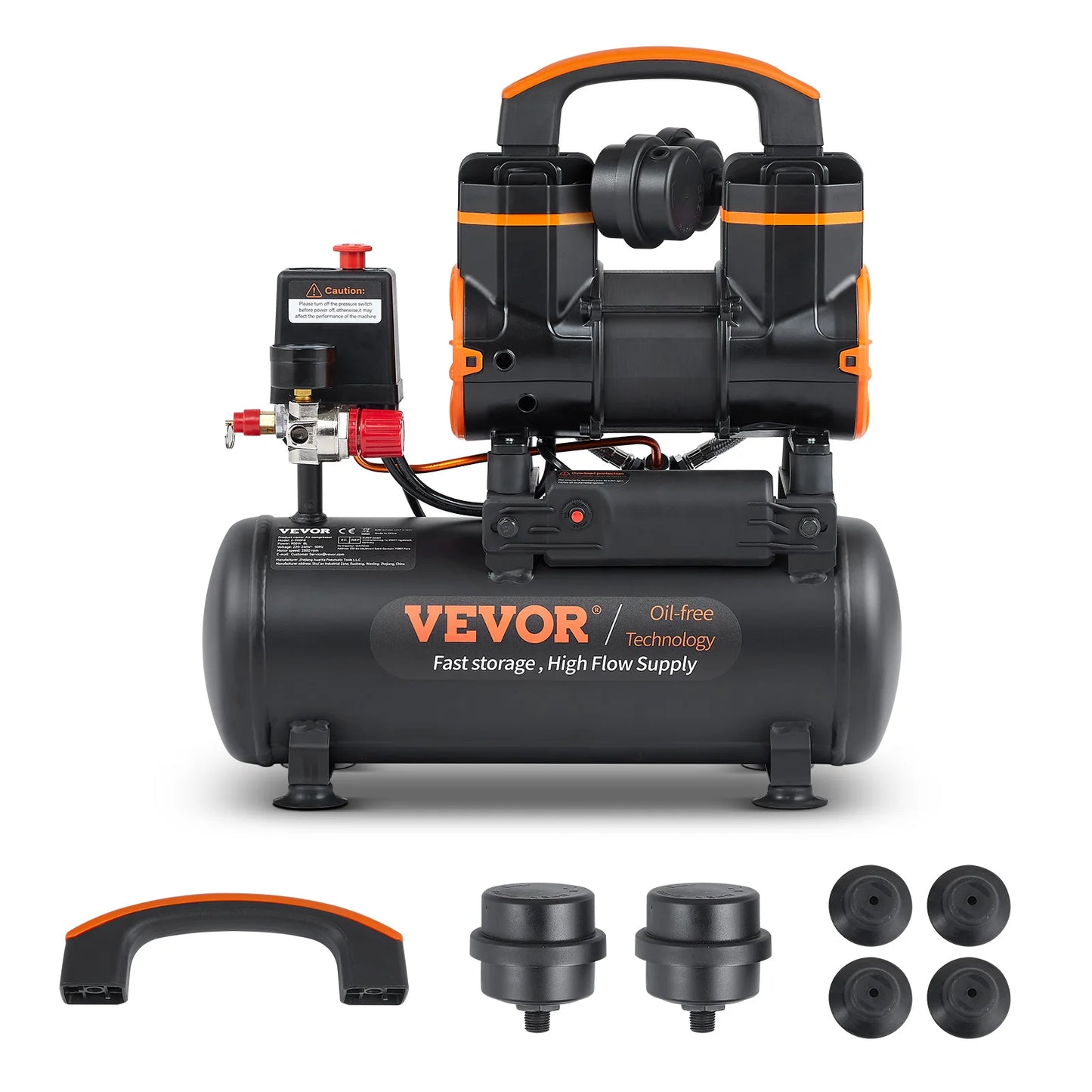 VEVOR 2.1 Gallon Air Compressor 1.2HP 2.2 CFM| Auto Repair Tire Inflation Spray Painting Woodwork