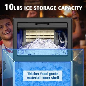 Ice Maker Machine, 70 LBS/24H Under Counter Large Ice Machine w/10 LBS Ice Storage Bin 2 Water Inlet