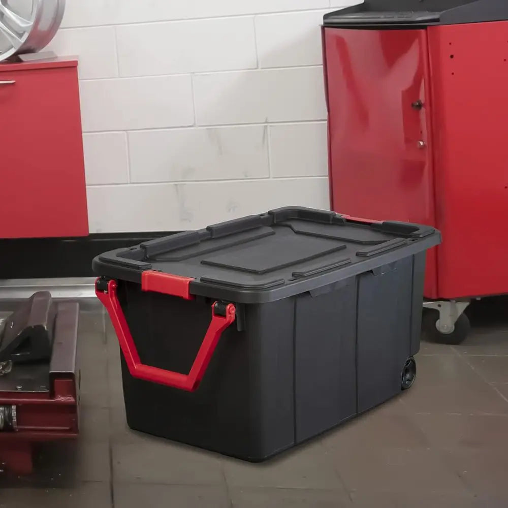 40 Gallon 2-Pack Heavy-Duty Plastic Storage Bins with Lids and Secure Buckles